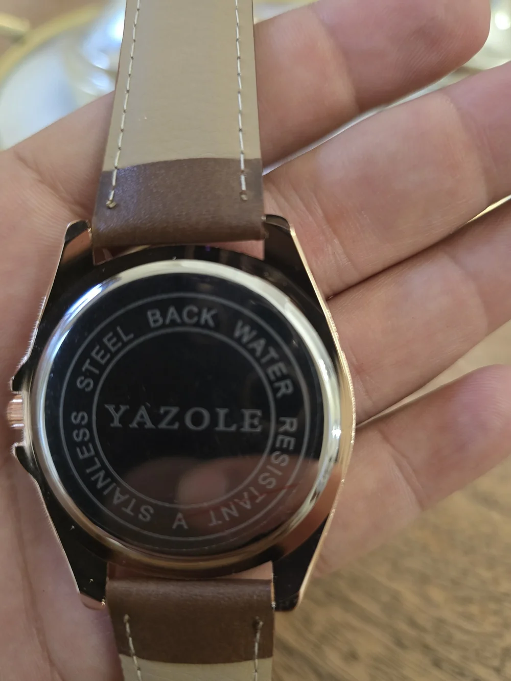 Men's Black Dial Brown Leather Strap Watch - Rose Gold Case
